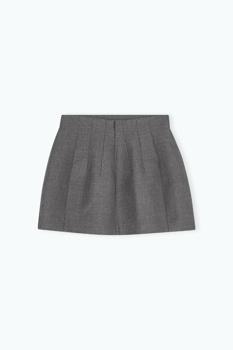 Remain Birger Christensen Cinched Mini Skirt Dark Grey Melange