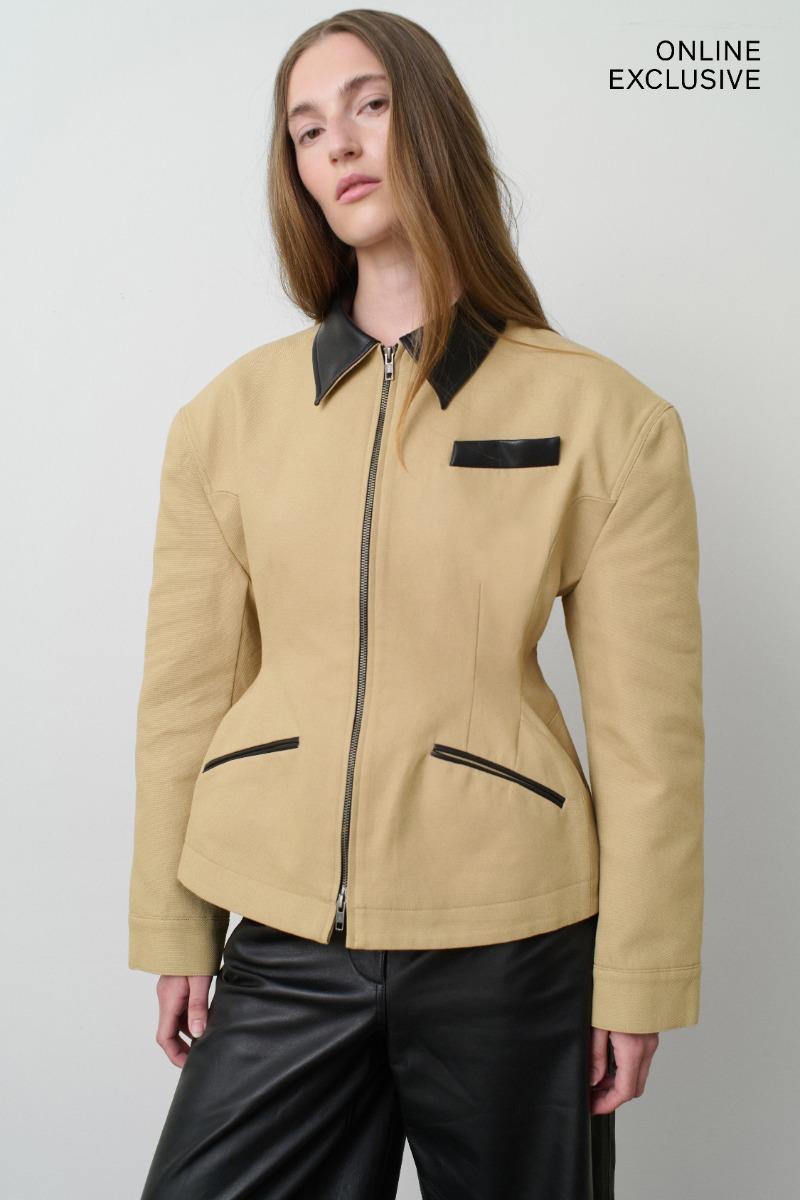 Remain Birger Christensen Cinched Work Wear Jacket Warm Sand