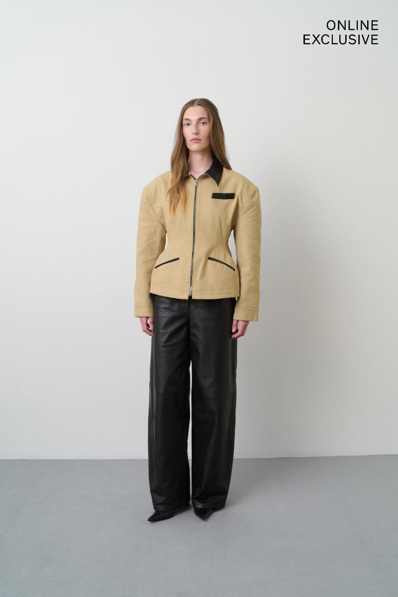 remain birger christensen Cinched Work Wear Jacket Warm Sand