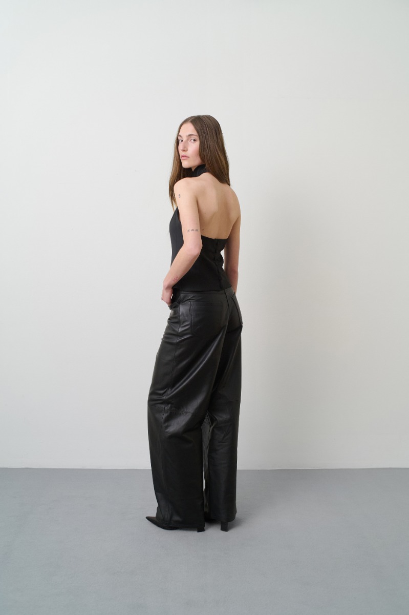 Remain Birger Christensen Cocoon Leather Pants Black