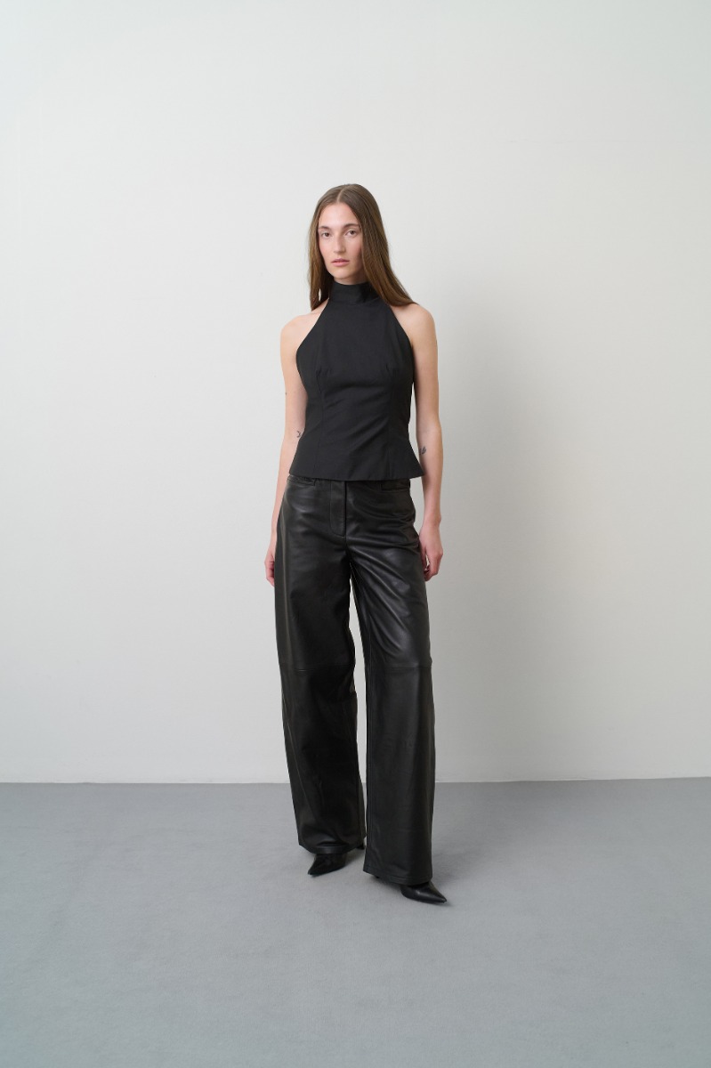remain birger christensen Cocoon Leather Pants Black