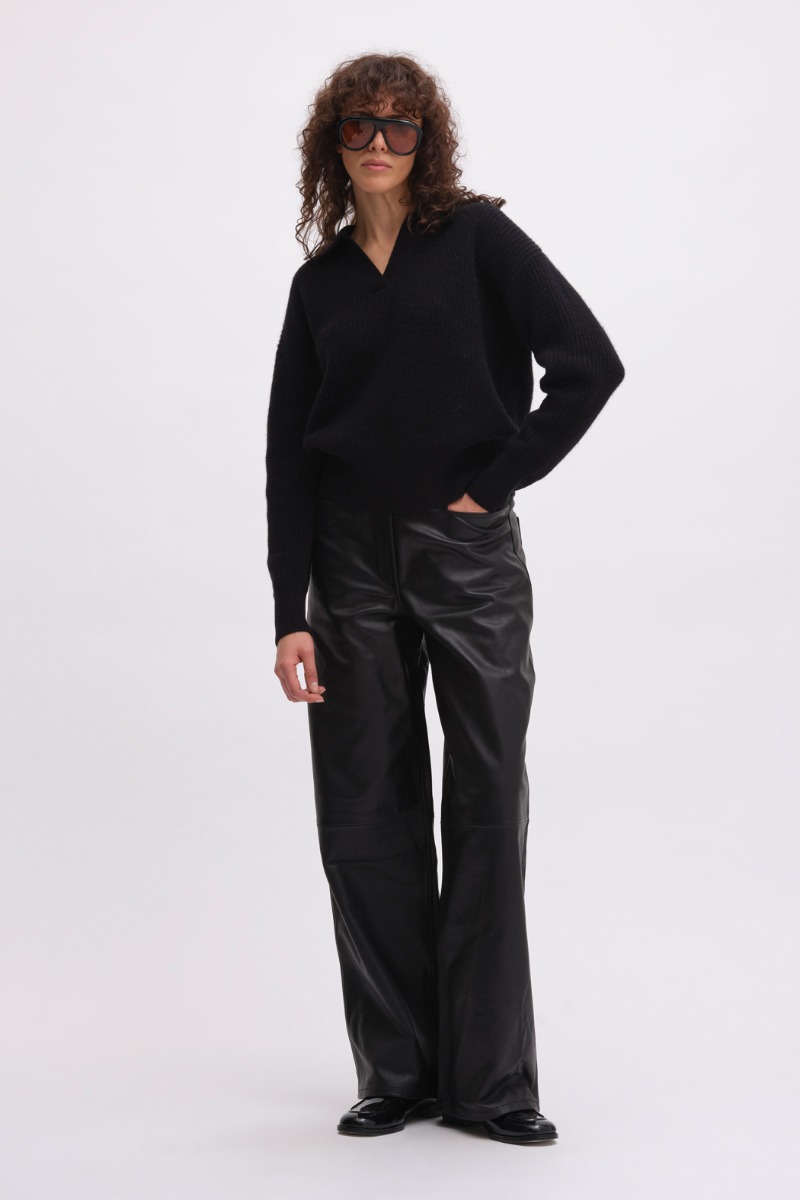 remain birger christensen Cocoon Leather Pants Black
