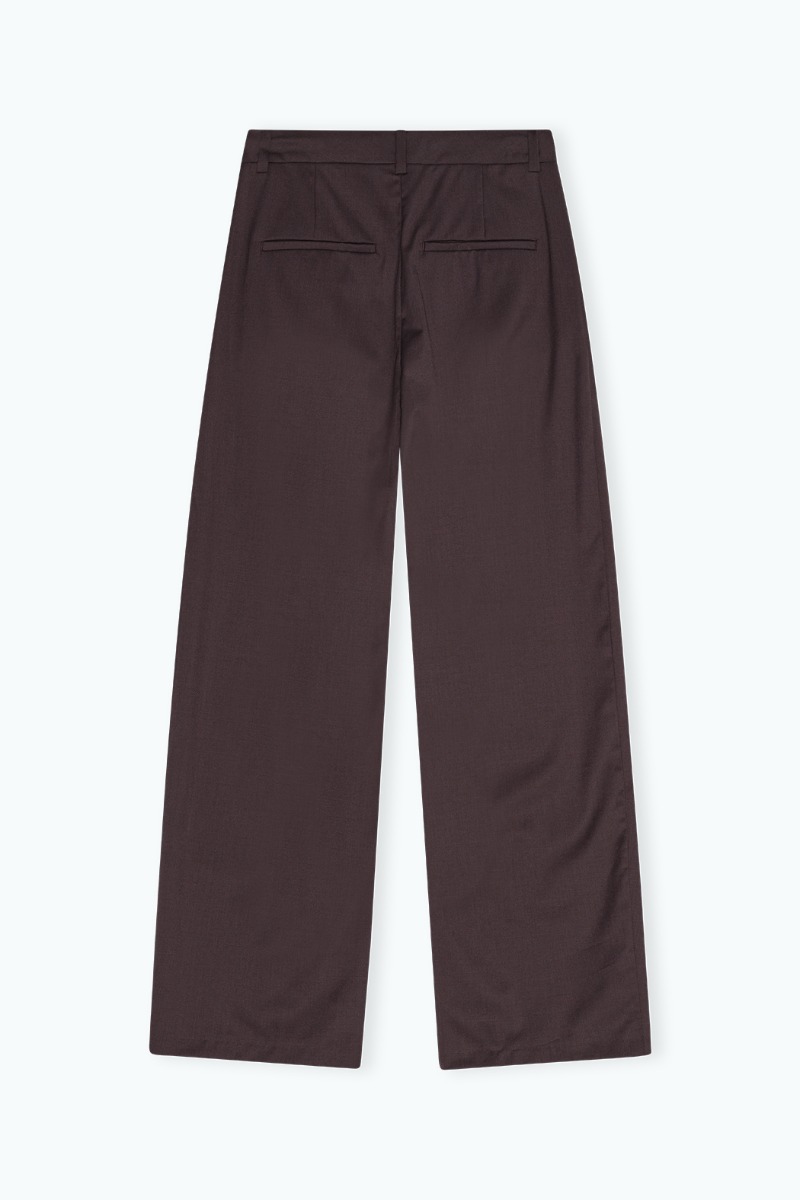 Remain Birger Christensen Cocoon Suiting Pants With Pleats Dark Brown