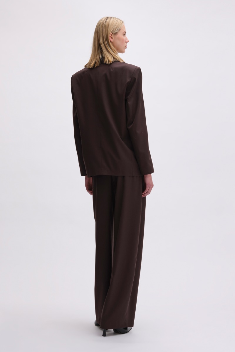 Remain Birger Christensen Double Breasted Blazer Dark Brown