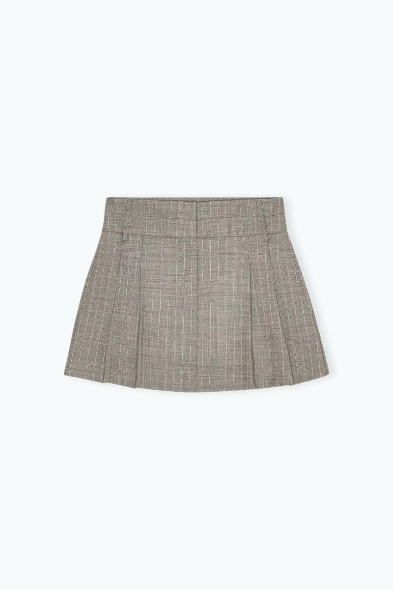 Remain Birger Christensen Double Waistband Skirt Dusty Green