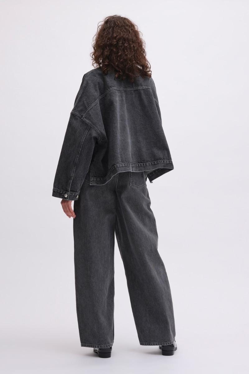 Remain Birger Christensen Drapy Back Denim Jacket Dark Grey
