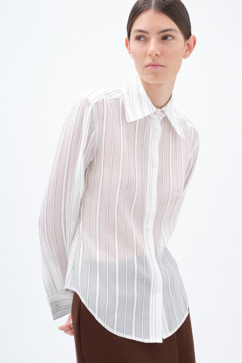 Remain Birger Christensen Fitted Shirt Striped White