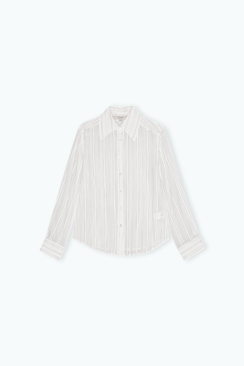 Remain Birger Christensen Fitted Shirt Striped White