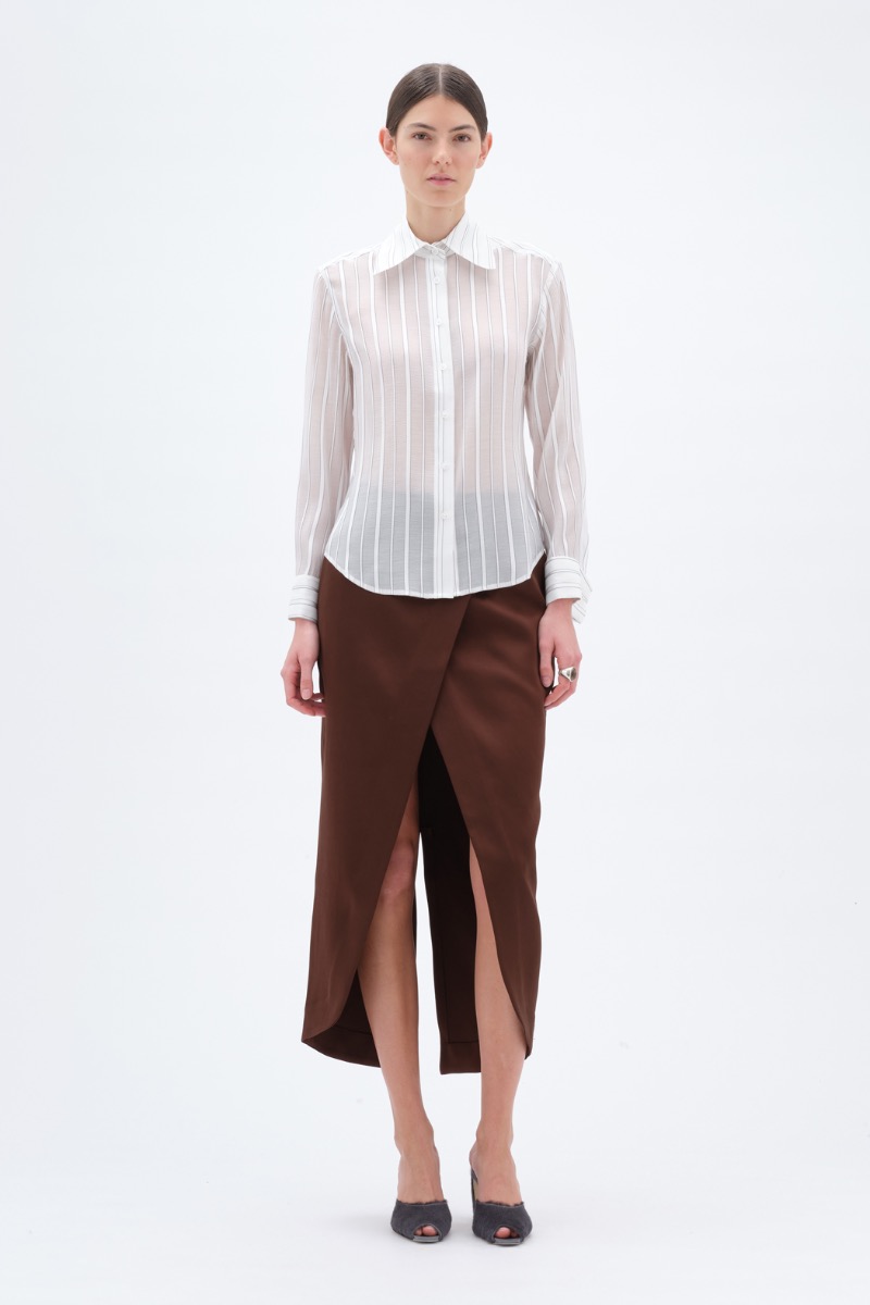 remain birger christensen Fitted Shirt Striped White