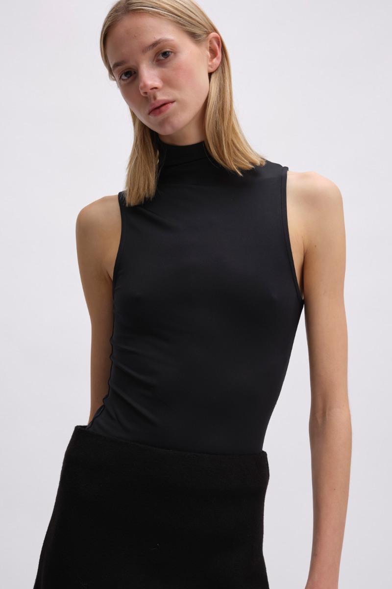 Remain Birger Christensen High Neck Jersey Top Black