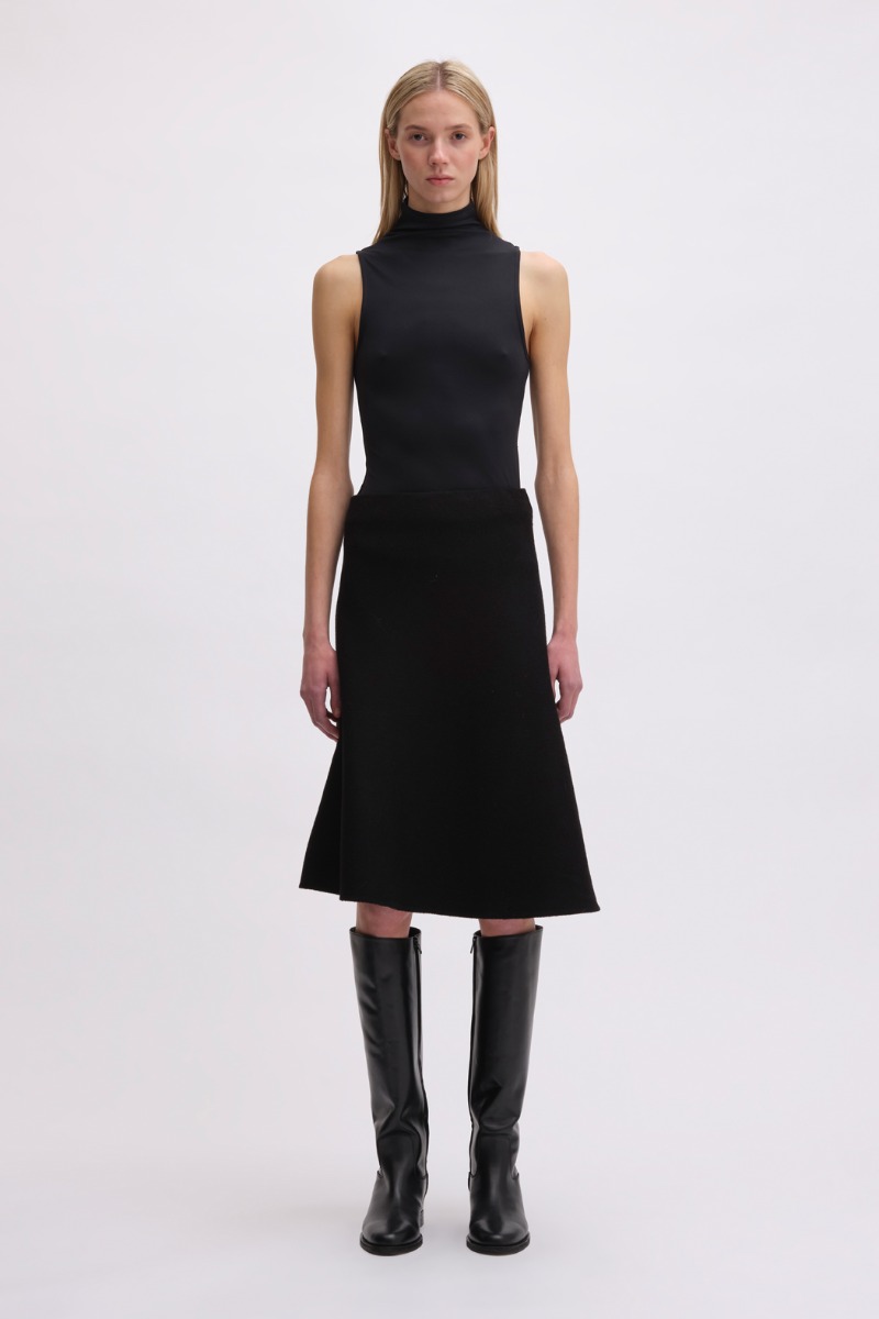 remain birger christensen High Neck Jersey Top Black