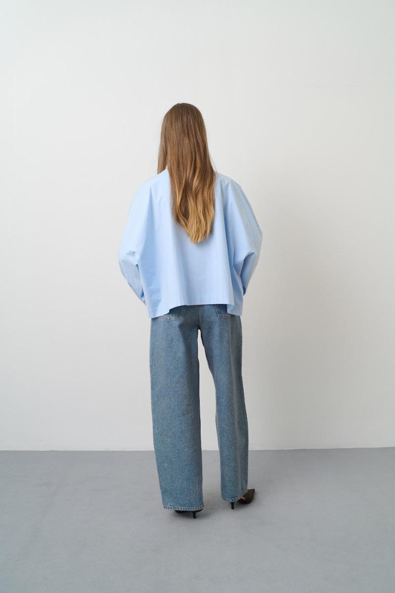 Remain Birger Christensen High Neck Shirt Light Blue