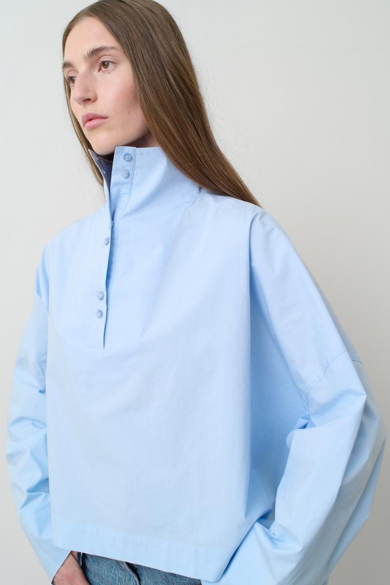 Remain Birger Christensen High Neck Shirt Light Blue