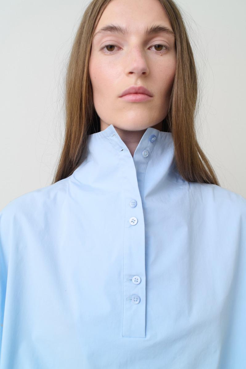 Remain Birger Christensen High Neck Shirt Light Blue