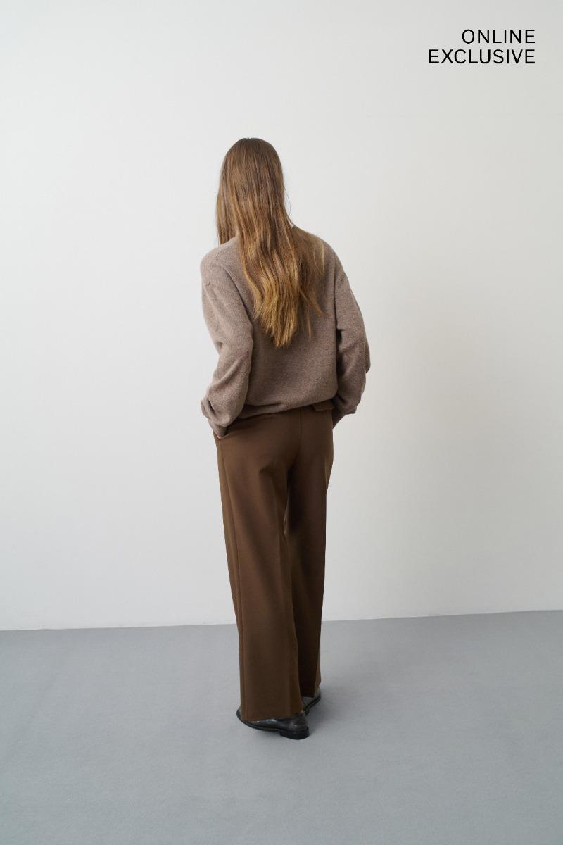 Remain Birger Christensen High Waist Wide Pants Brown