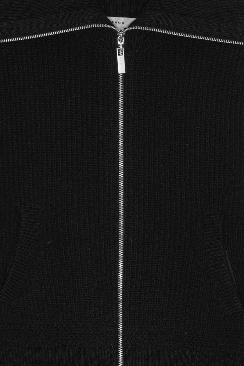 Remain Birger Christensen Knitted Cropped Bomber Black