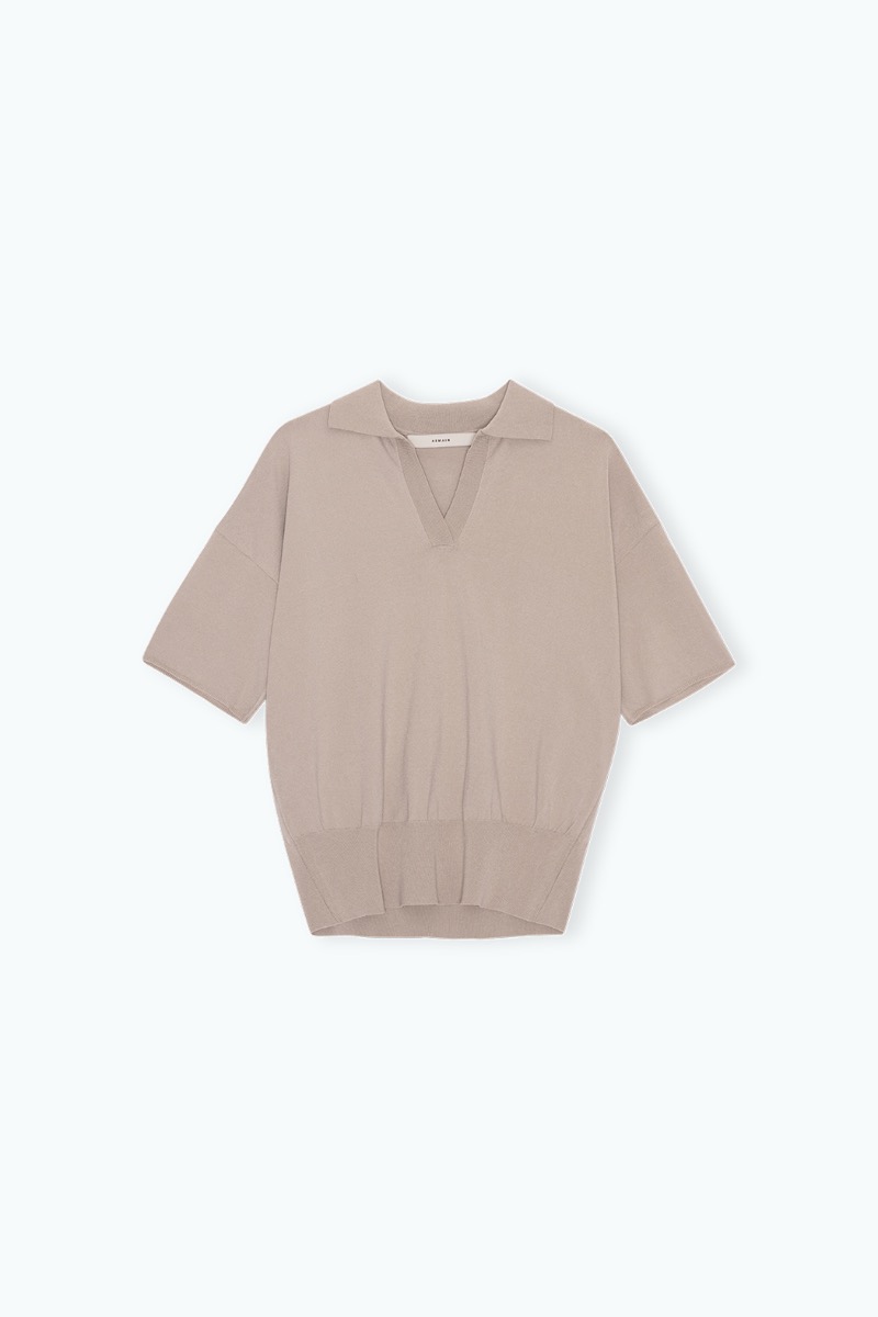 Remain Birger Christensen Knitted Polo Tshirt Beige