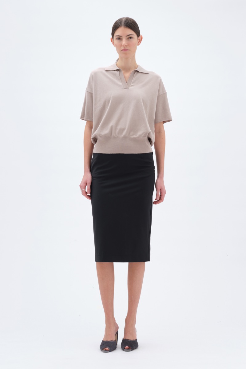 remain birger christensen Knitted Polo Tshirt Beige