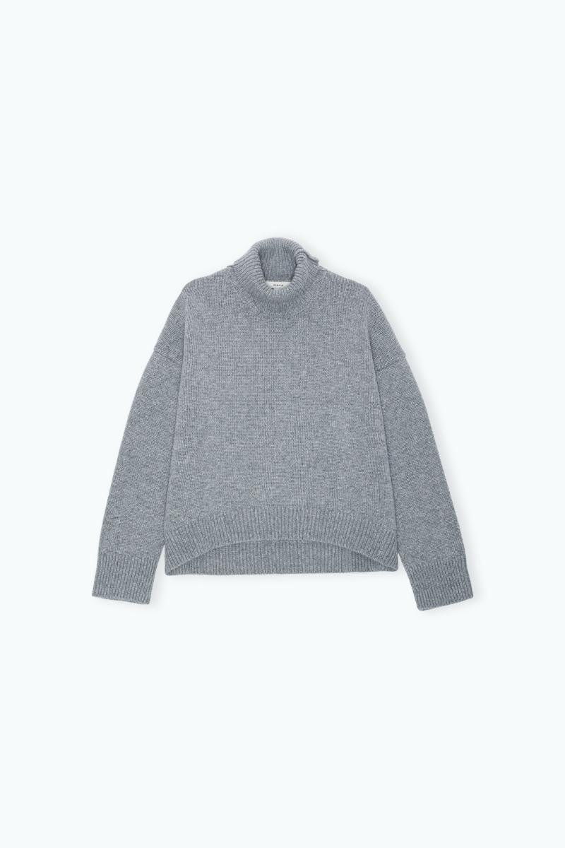 Remain Birger Christensen Knitted Turtleneck Grey Melange