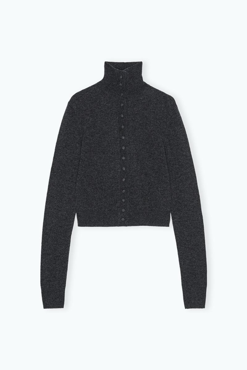 Remain Birger Christensen Light Knit Cardigan Dark Grey