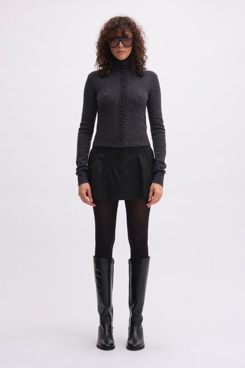 remain birger christensen Light Knit Cardigan Dark Grey