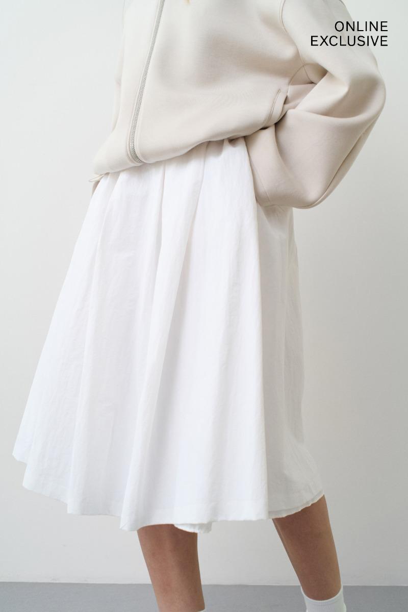 Remain Birger Christensen Long Pleated Skirt Bright White