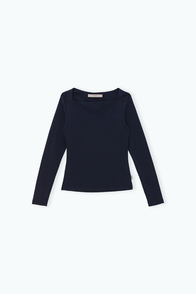 Remain Birger Christensen Long Sleeve Jersey Top Dark Blue