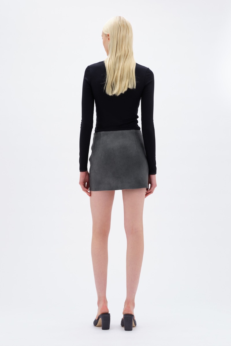 Remain Birger Christensen Long Sleeve Jersey Top Dark Grey