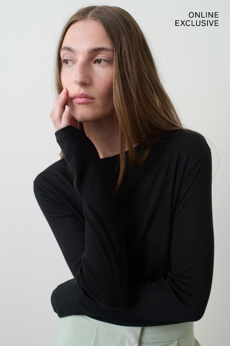 Remain Birger Christensen Long Sleeve T-shirt Black