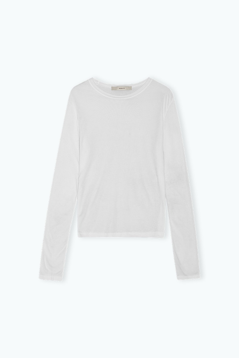 Remain Birger Christensen Long Sleeve T-shirt Bright White