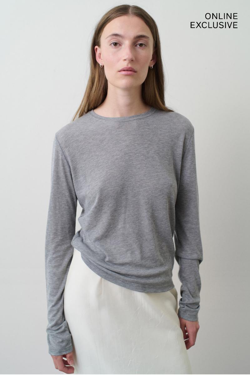 Remain Birger Christensen Long Sleeve T-shirt Light Grey Melange