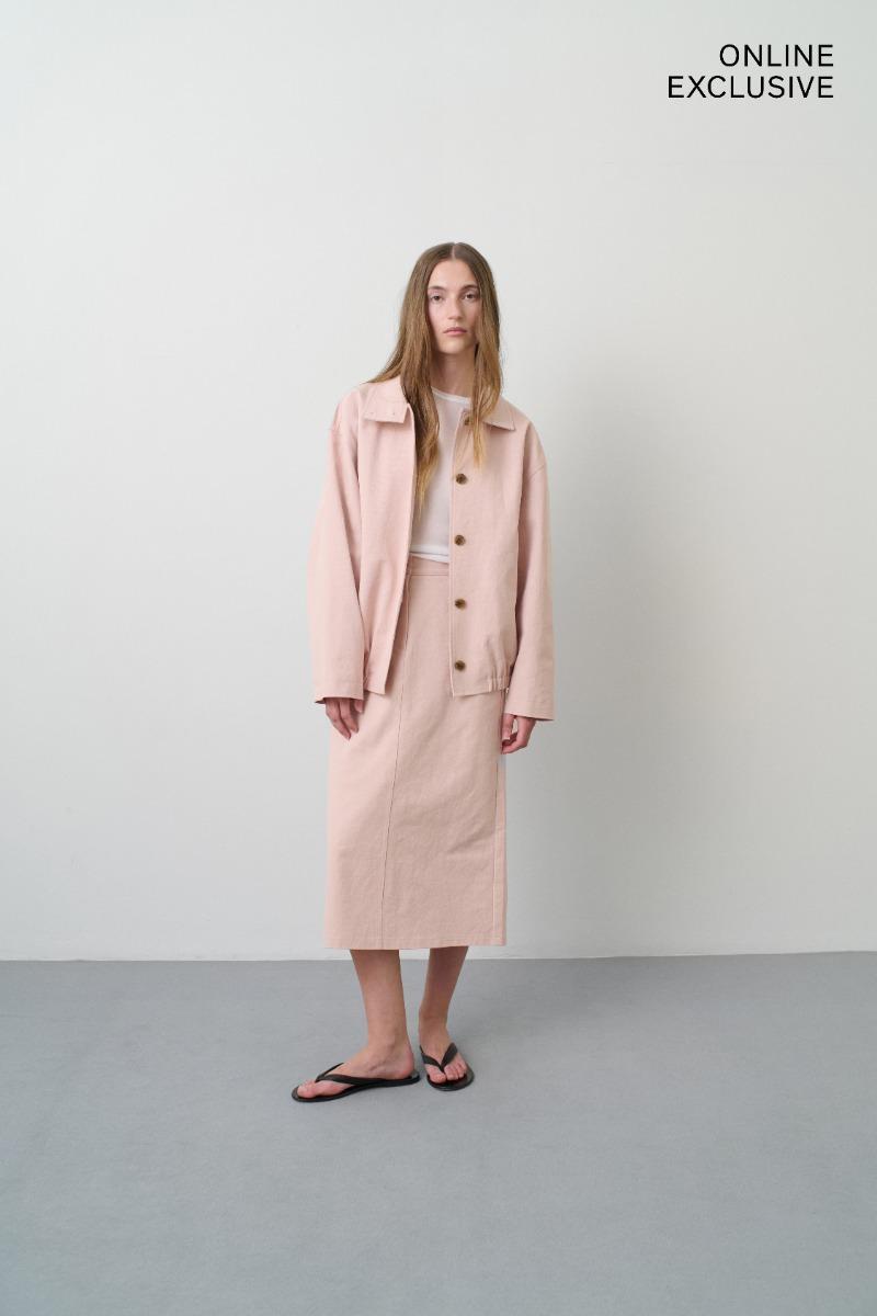 remain birger christensen Long Soft Skirt Light Pink