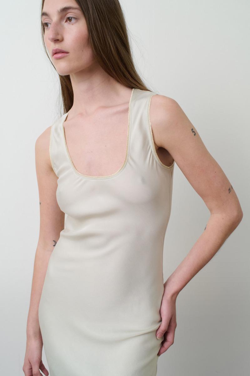 Remain Birger Christensen Maxi Bias Cut Dress Creme