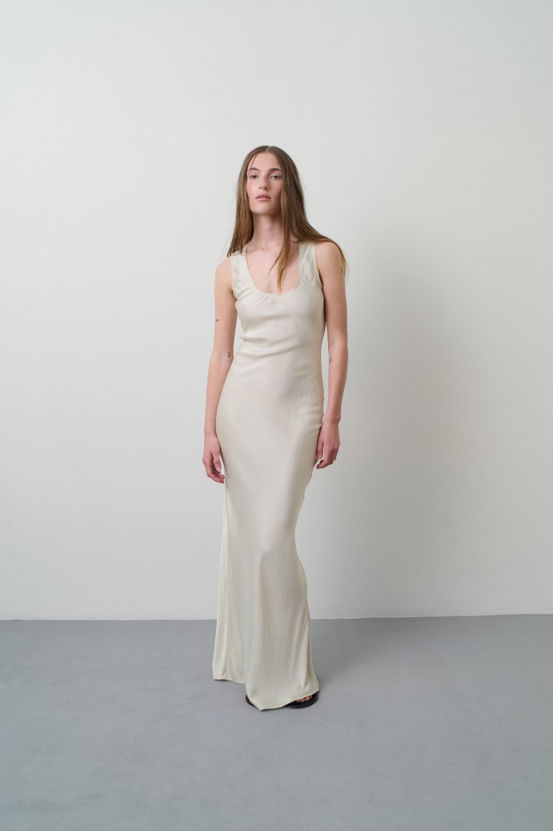 remain birger christensen Maxi Bias Cut Dress Creme