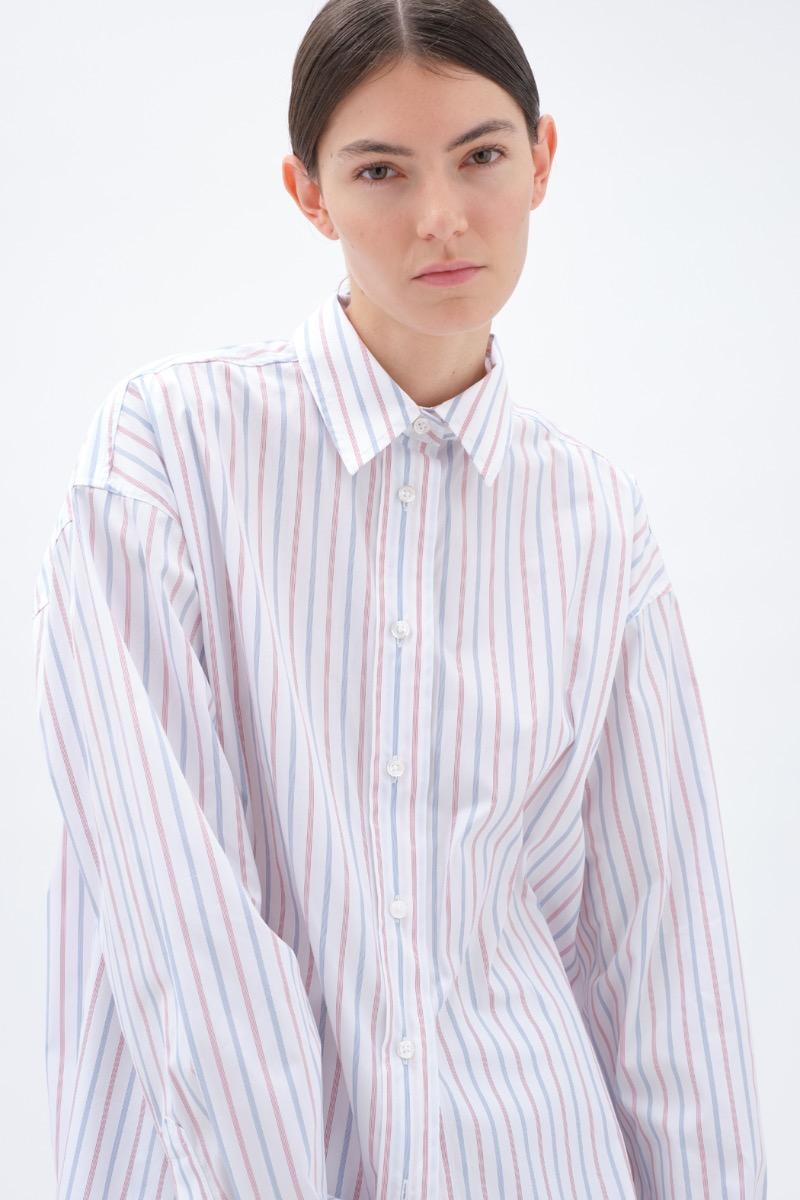 Remain Birger Christensen Oversize Shirt Striped White