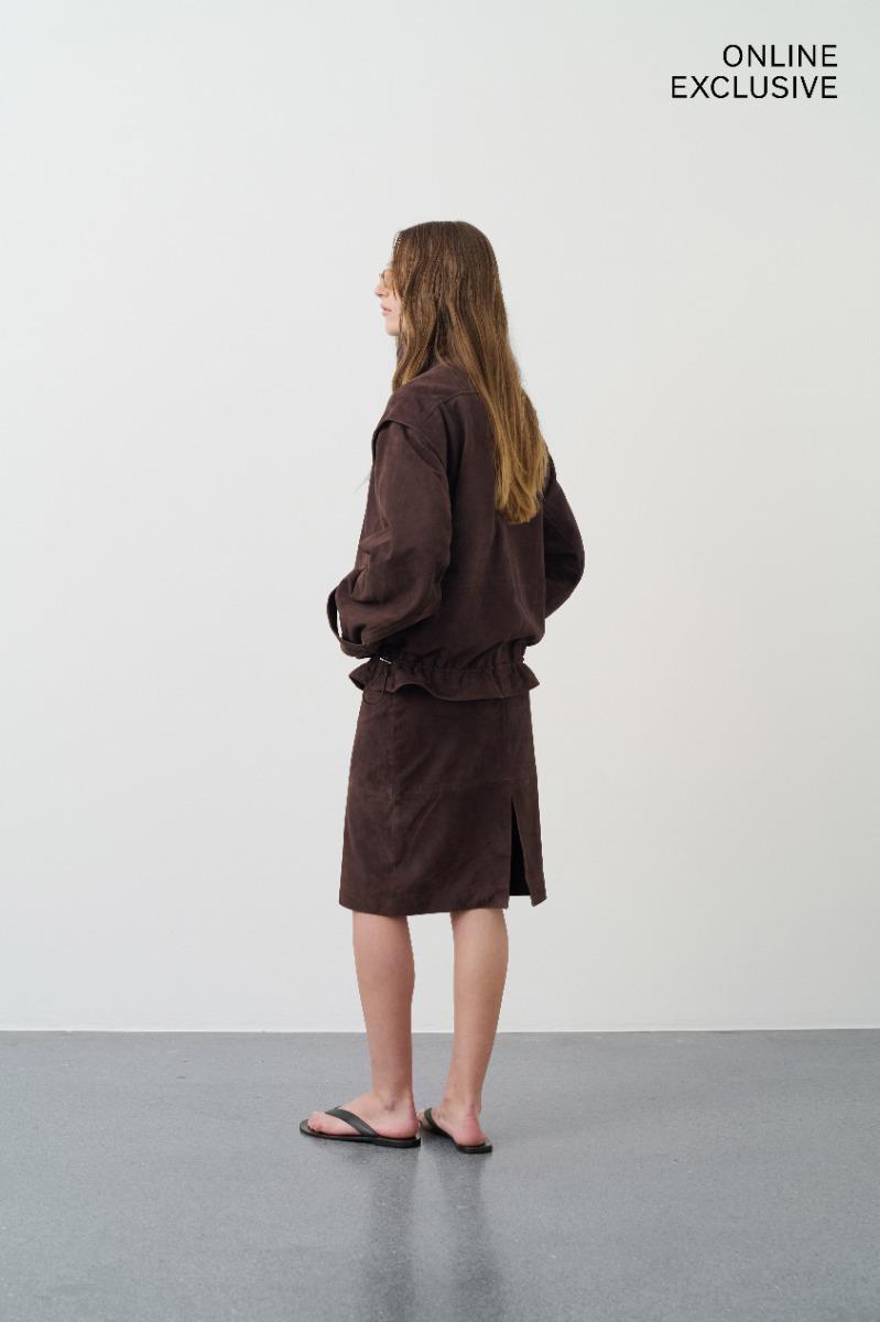 Remain Birger Christensen Oversized Leather Jacket Chocolate Brown
