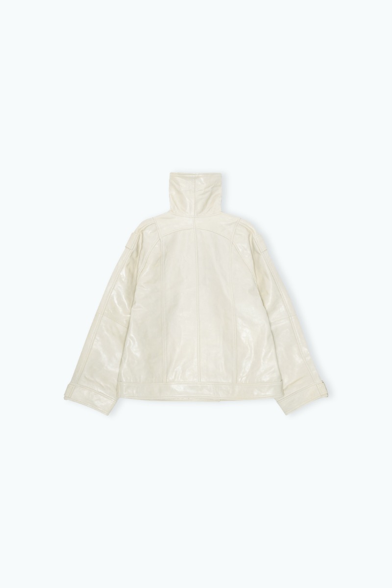 Remain Birger Christensen Oversized Leather Jacket Creme
