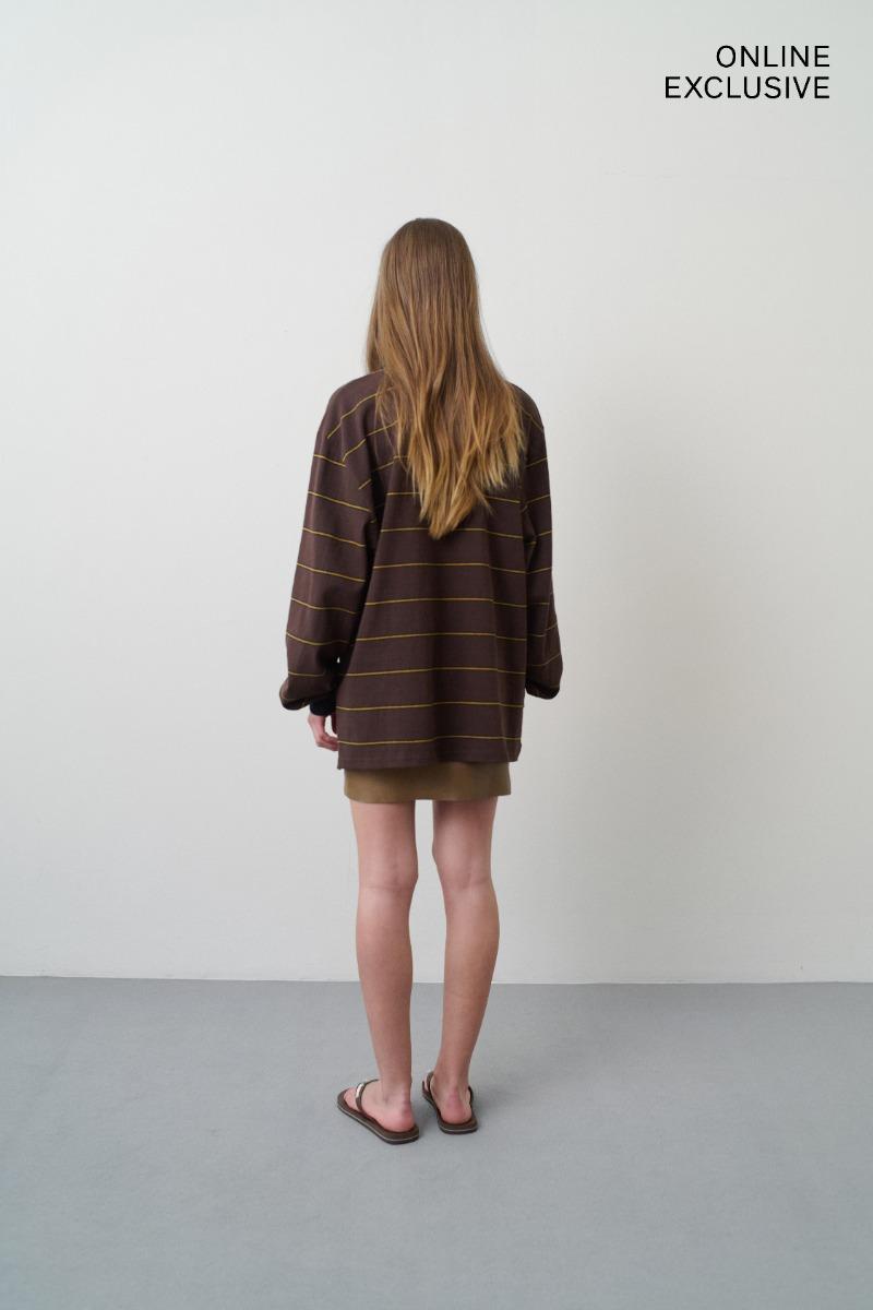 Remain Birger Christensen Oversized Polo T-Shirt Brown