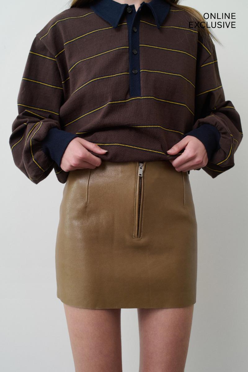 Remain Birger Christensen Oversized Polo T-Shirt Brown