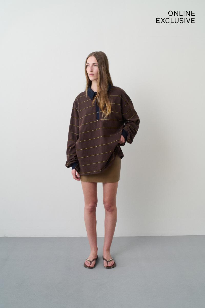 remain birger christensen Oversized Polo T-Shirt Brown
