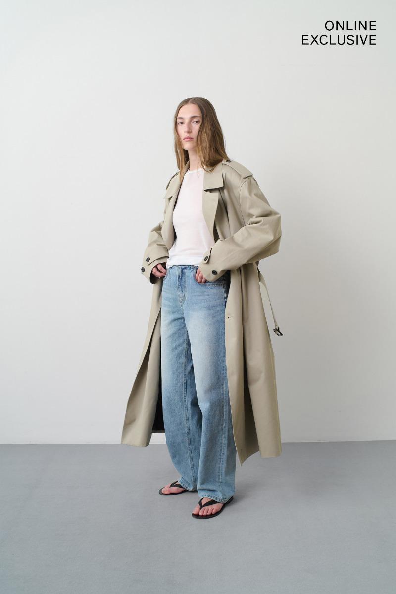 Remain Birger Christensen Oversized Trench Coat Khaki Beige
