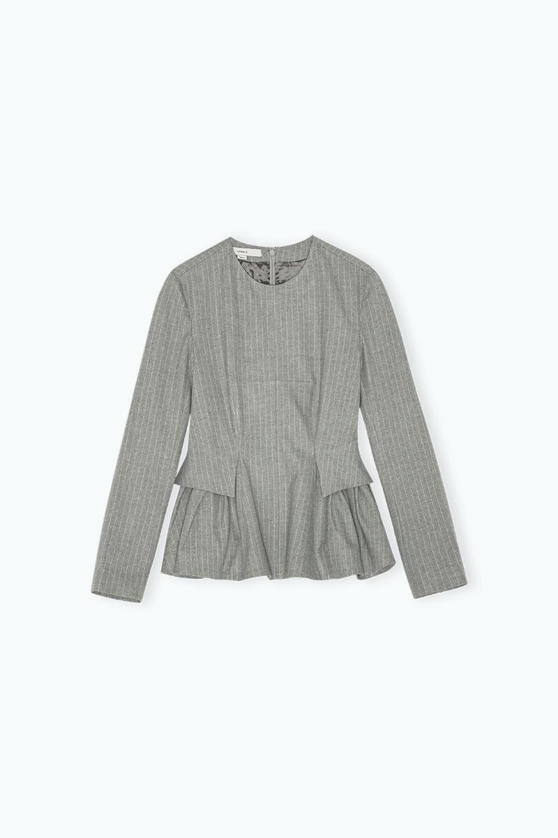 Remain Birger Christensen Peplum Top With Long Sleeves Grey
