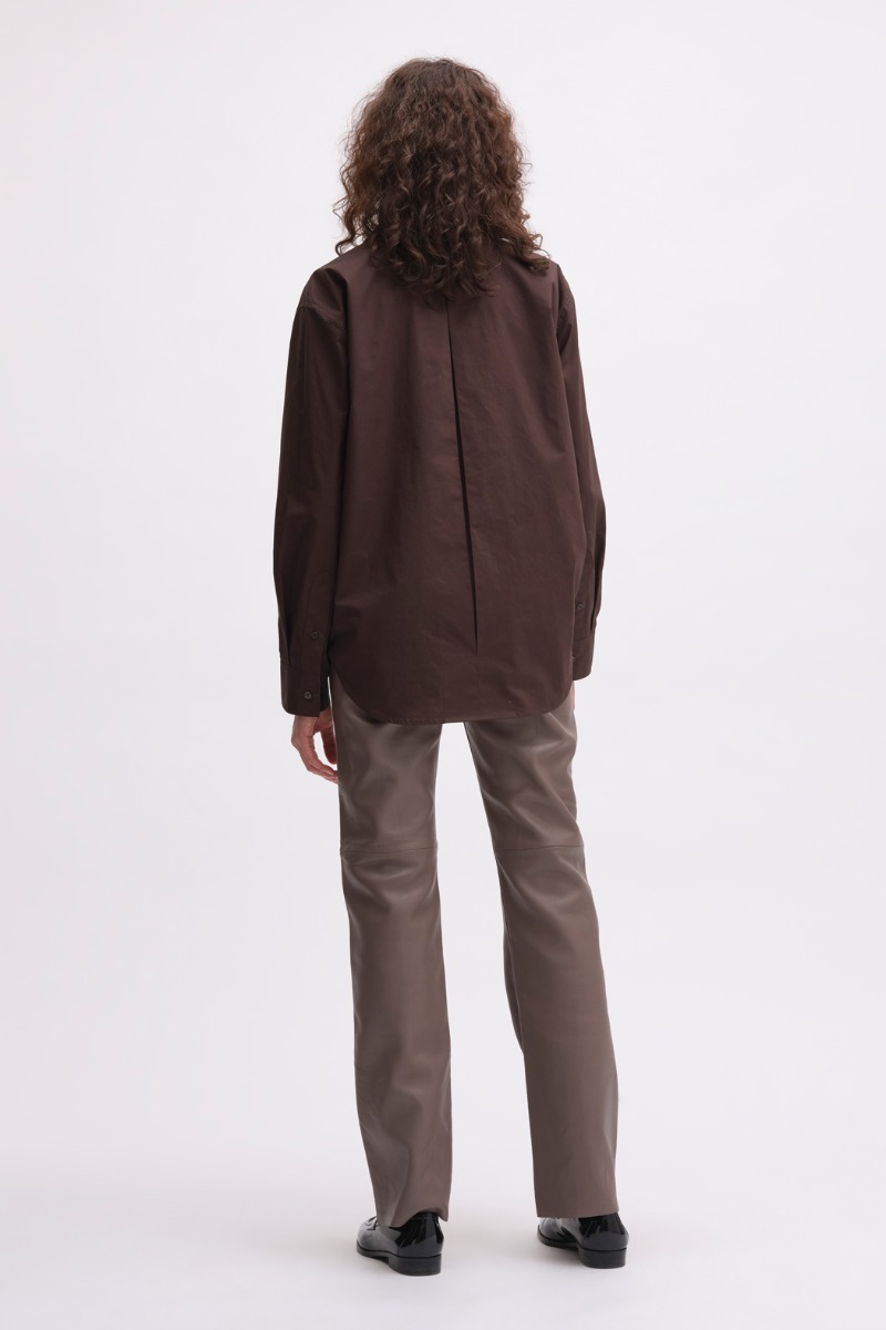 Remain Birger Christensen Boxy Shirt Dark Brown