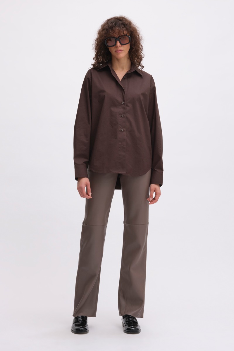 remain birger christensen Boxy Shirt Dark Brown