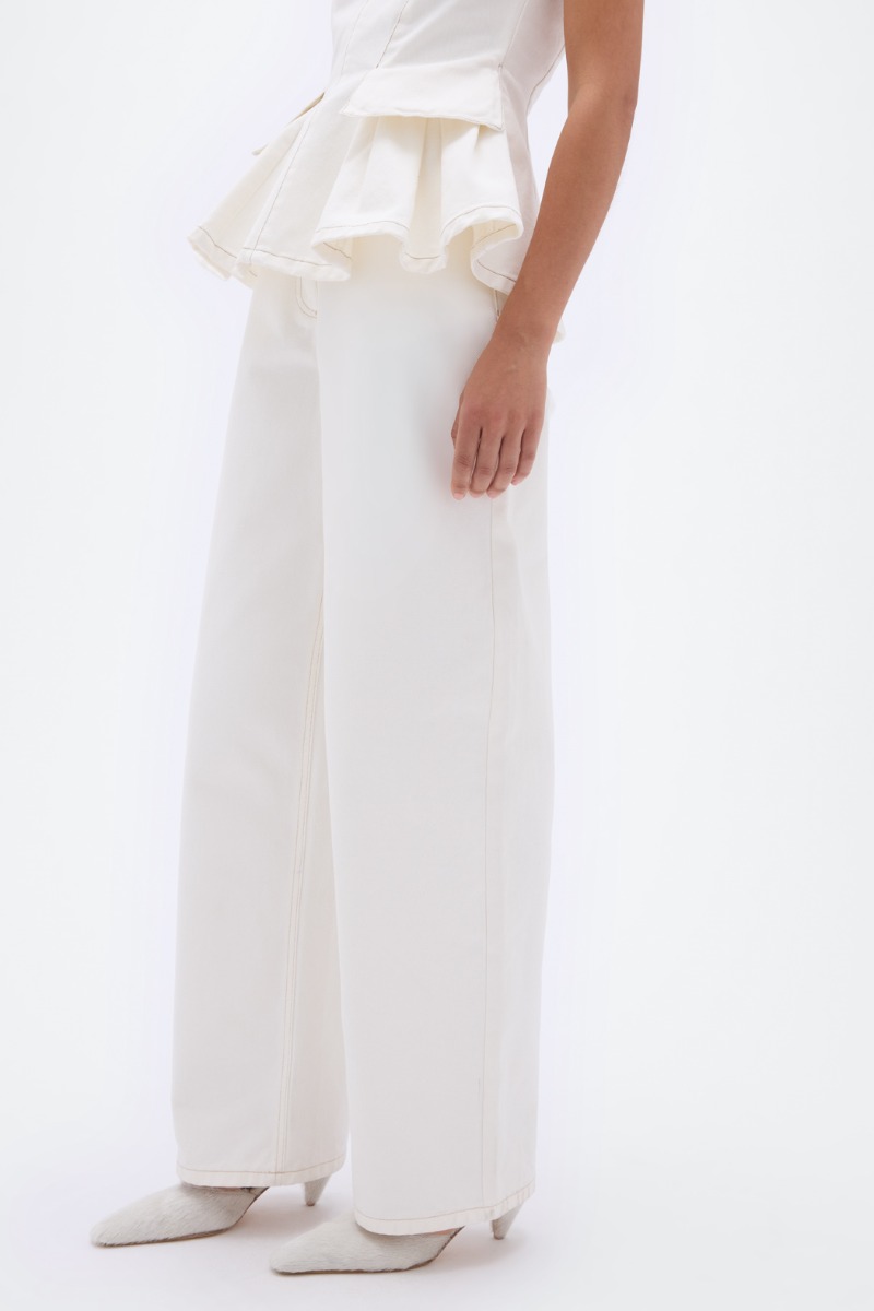 Remain Birger Christensen Cocoon Denim Pants Creme