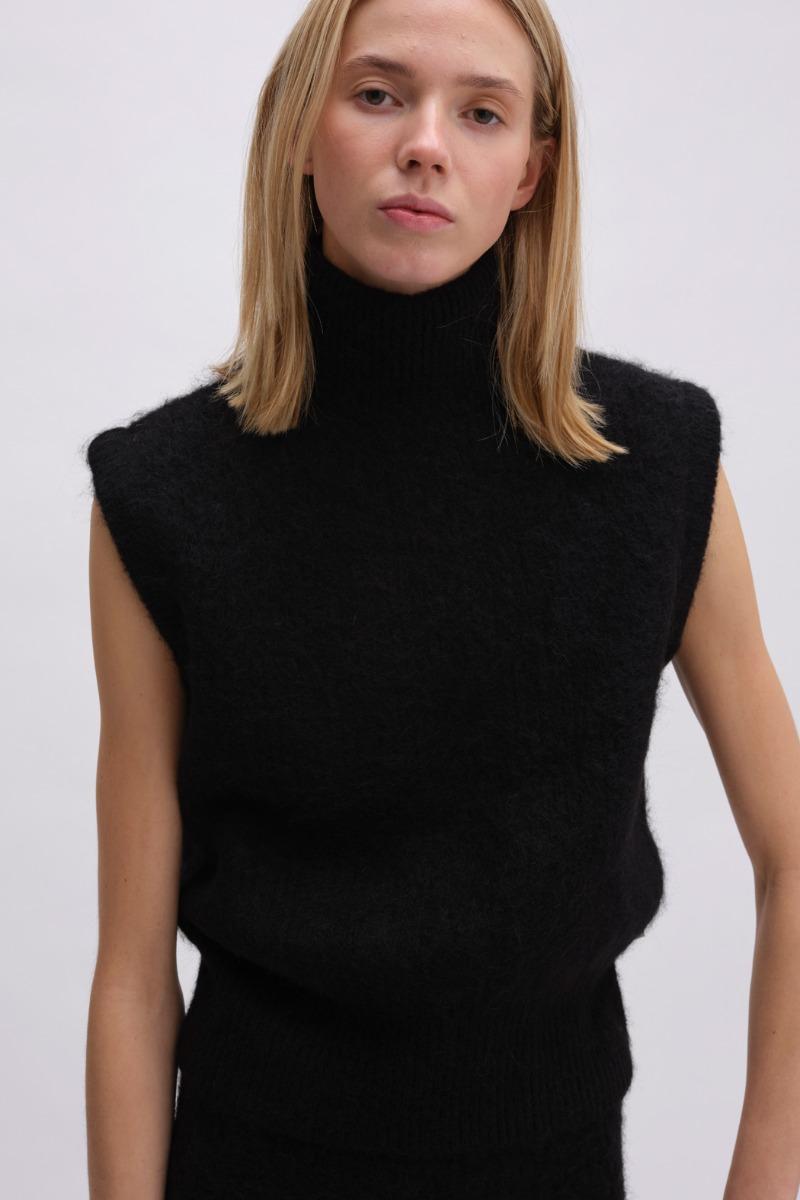 Remain Birger Christensen Crew Neck Vest Black