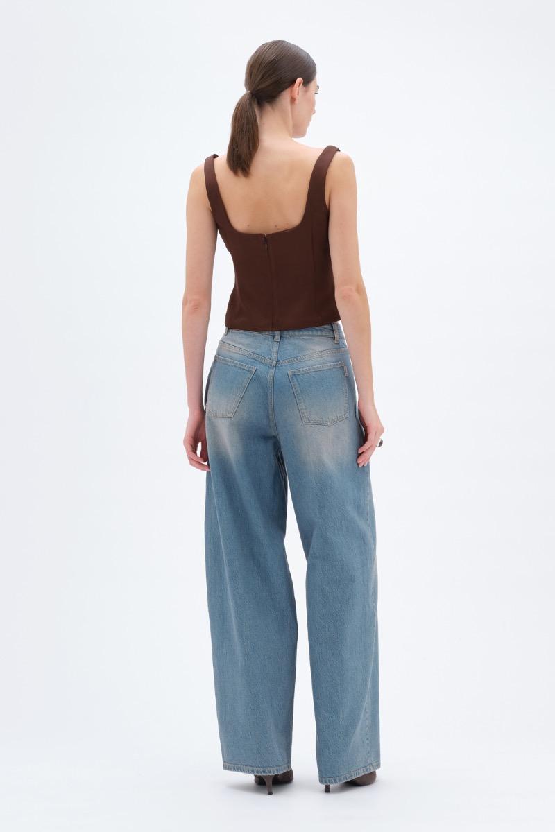 Remain Birger Christensen Fitted Top Dark Brown