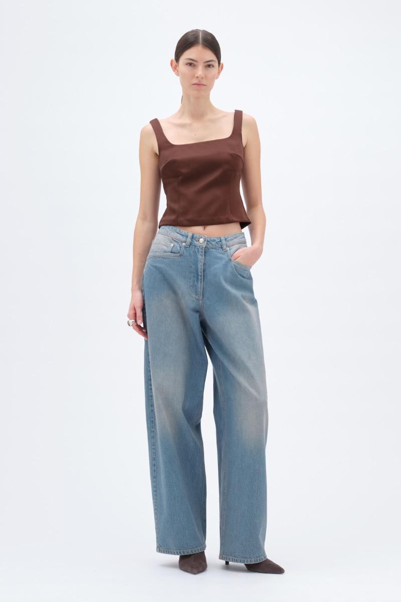 remain birger christensen Fitted Top Dark Brown