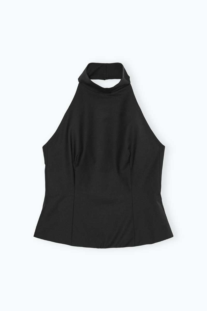 Remain Birger Christensen Halter Neck Top Black