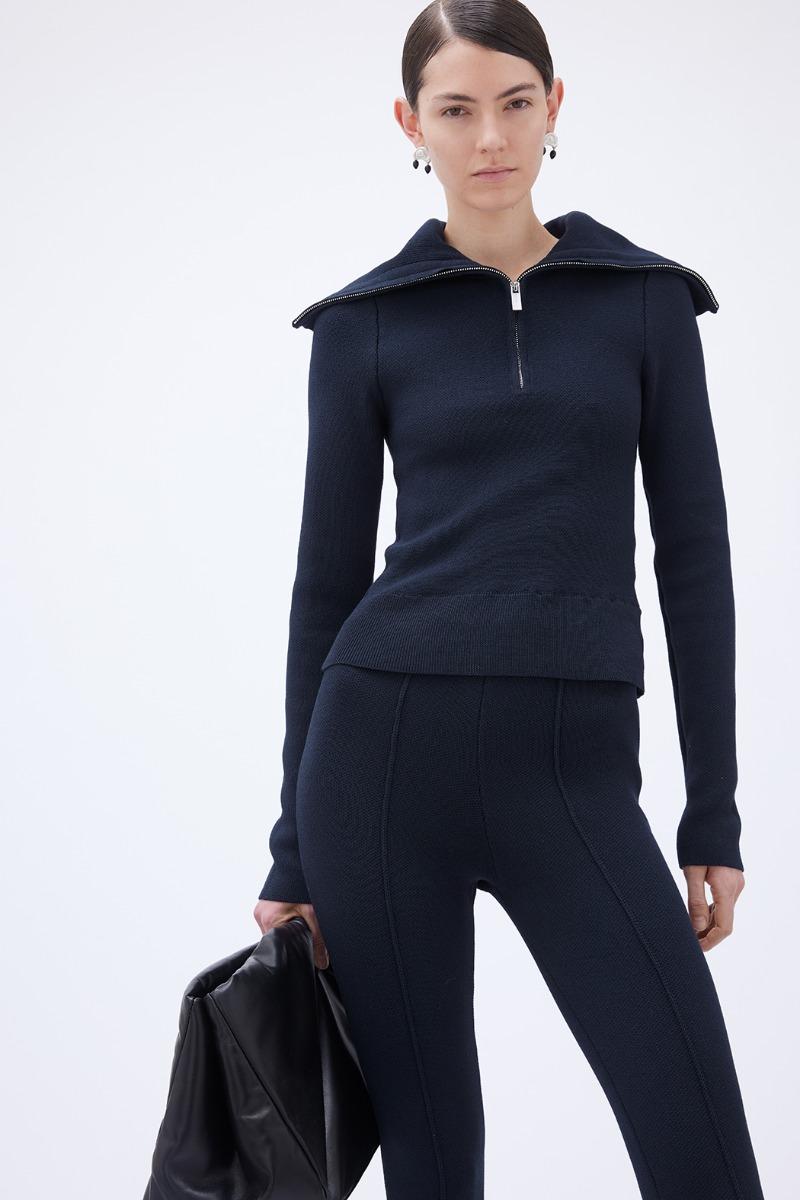 Remain Birger Christensen Knit Leggings Dark Blue